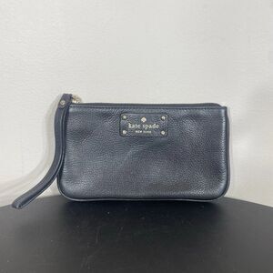 Kate Spade Black Pebbled Leather Wristlet